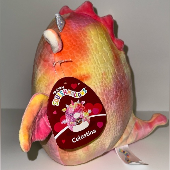 8" Donut Eating Celestina the Dragon 2023 Valentines Squishmallows - Picture 2 of 4